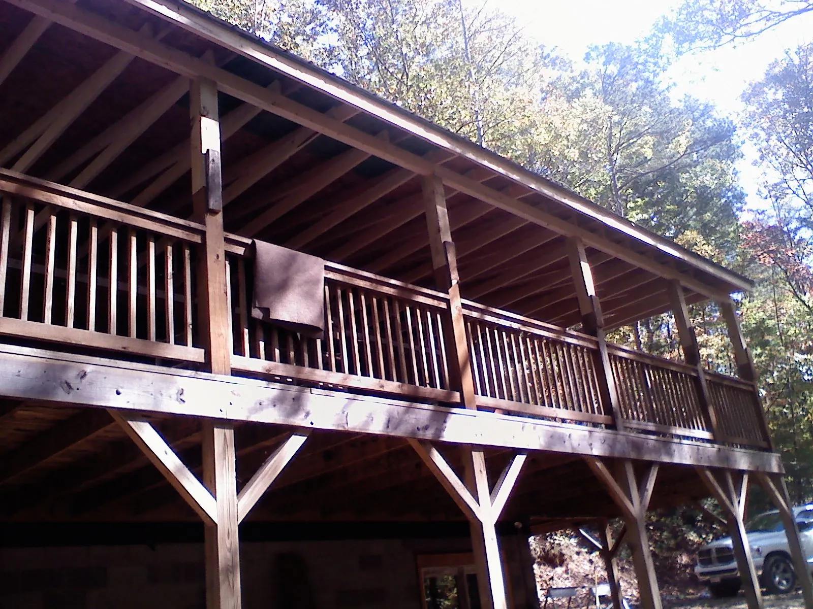 Timber framing under a new elevated porch and deck — Roof Leak Repair in Pinola by Roofing Brothers